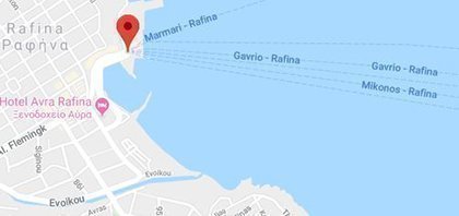 Map of Ferry Port of Rafina in Attica Greece