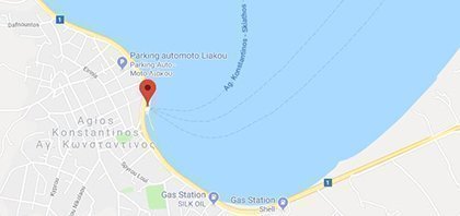 Map of Ferry Port of Agios Konstantinos in Greece