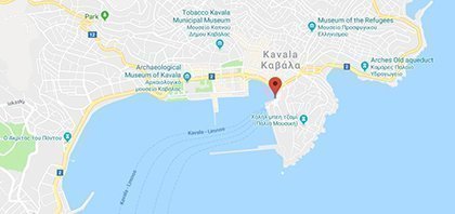 Map of Ferry Port of Kavala in Greece
