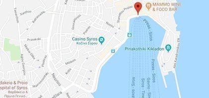 Map of Ferry Port of Syros on Cyclades Islands in Greece