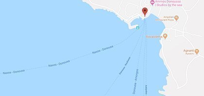 Map of Ferry Port of Donousa on Cyclades Islands in Greece