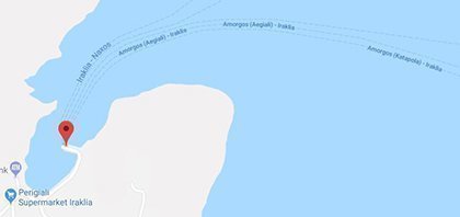 Map of Ferry Port of Iraklia on Cyclades Islands in Greece