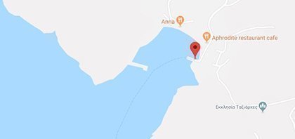 Map of Ferry Port of Pserimos at Dodecanese Islands in Greece
