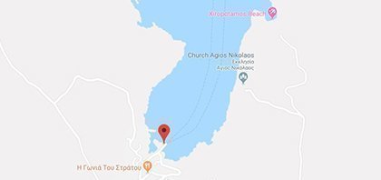 Map of Ferry Port of Antikythira at South Aegean Islands in Greece