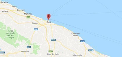 Map of Ferry Port of Bari in Italy