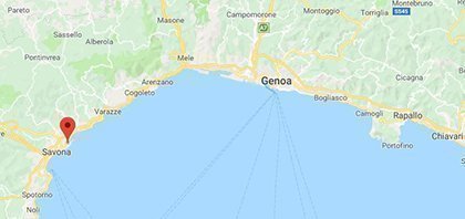Map of Ferry Port of Savona in Italy