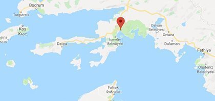 Map of Ferry Port of Marmaris in Turkey
