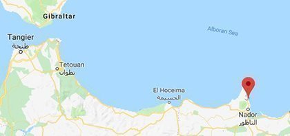 Map of Ferry Port of Nador in Morocco