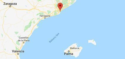 Map of Ferry Port of Barcelona in Spain