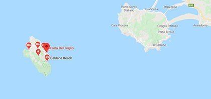 Map of Ferry Port of Giglio in Italy