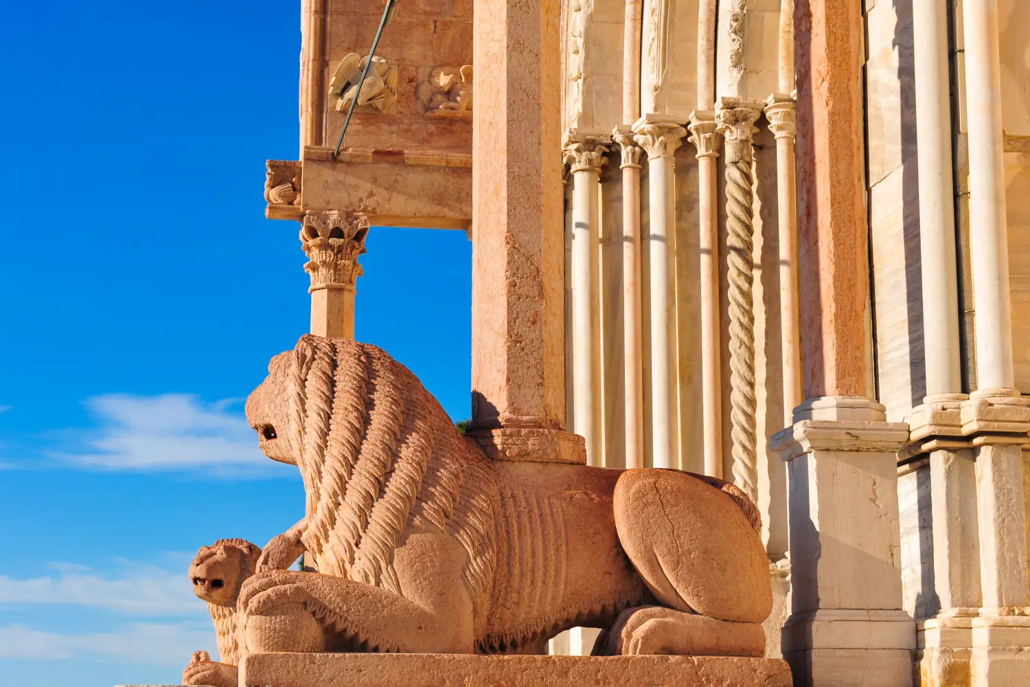 Ferry to Ancona - Duomo, architectural detail, building at old city, Ancona, Italy.