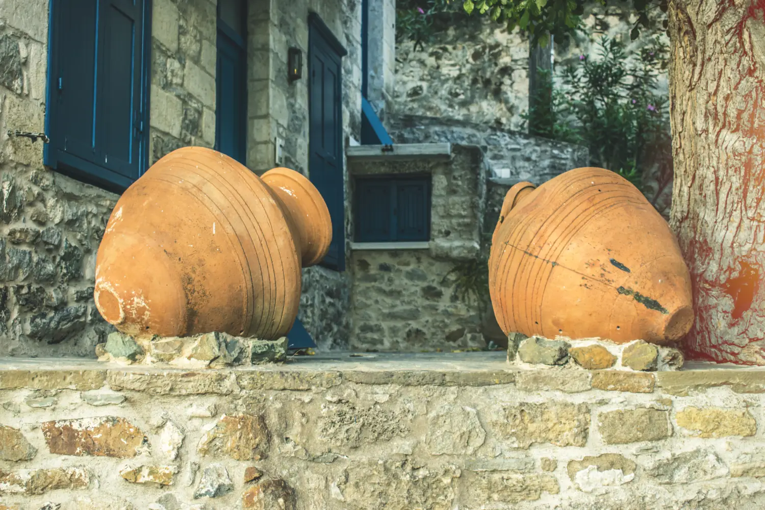 Ferry to Samothraki - Greek Architecture Details Greece Small Village Greek Town Traditional houses of Chora capital of Samothraki.