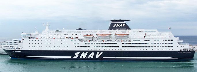 The ferry ship SNAV Sardegna belongs to the conventional vessel type
