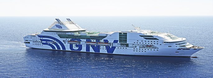 The ferry ship Rhapsody belongs to the conventional vessel type