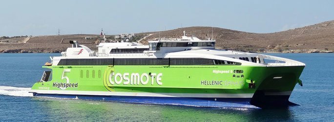 The ferry ship Highspeed 5 is a catamaran that belongs to the high speed vessel type