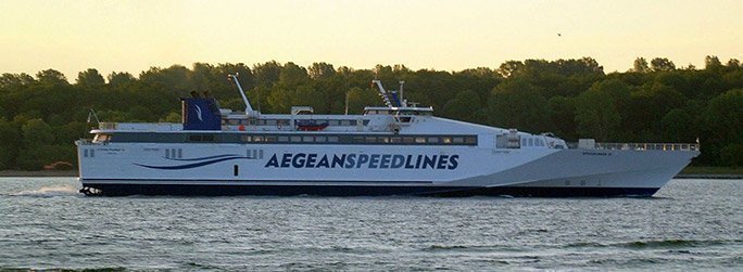The ferry ship Speedrunner III is a mono hull that belongs to the high speed vessel type