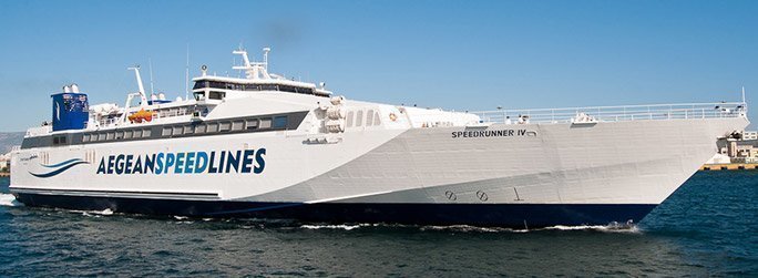 The ferry ship Speedrunner IV is a mono hull that belongs to the high speed vessel type