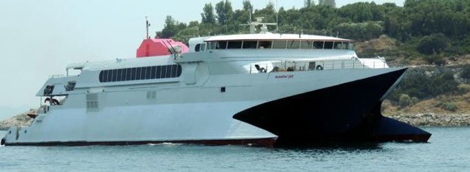 The ferry ship Master Jet is a catamaran that belongs to the high speed vessel type