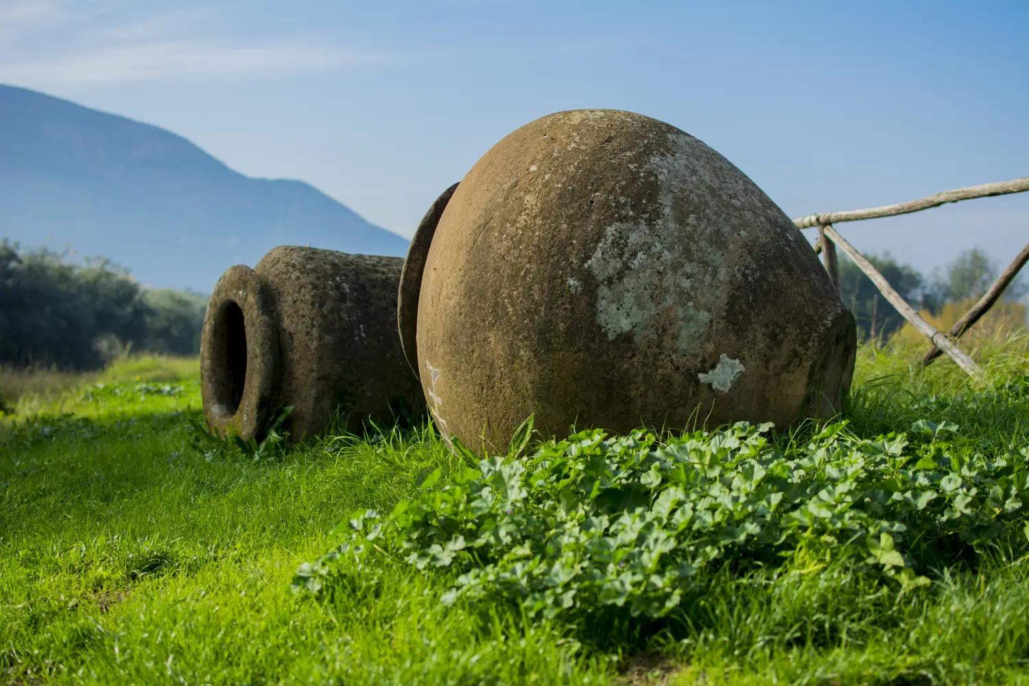 Ferry to Castellammare di Stabia - Amphoraes of a domus in Stabiae, archeological site.