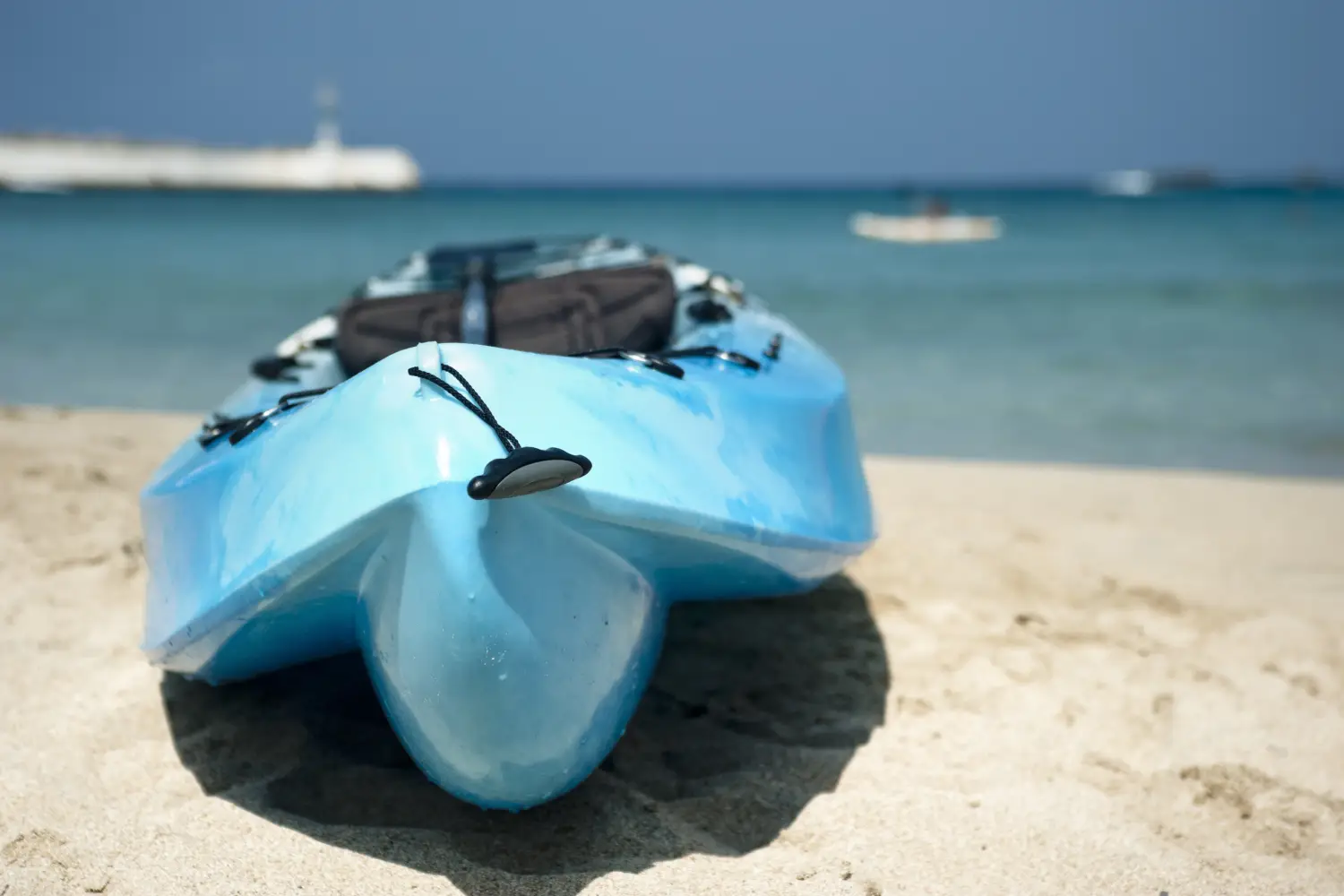 Ferry to Kasos - Sandy beach and kayak.