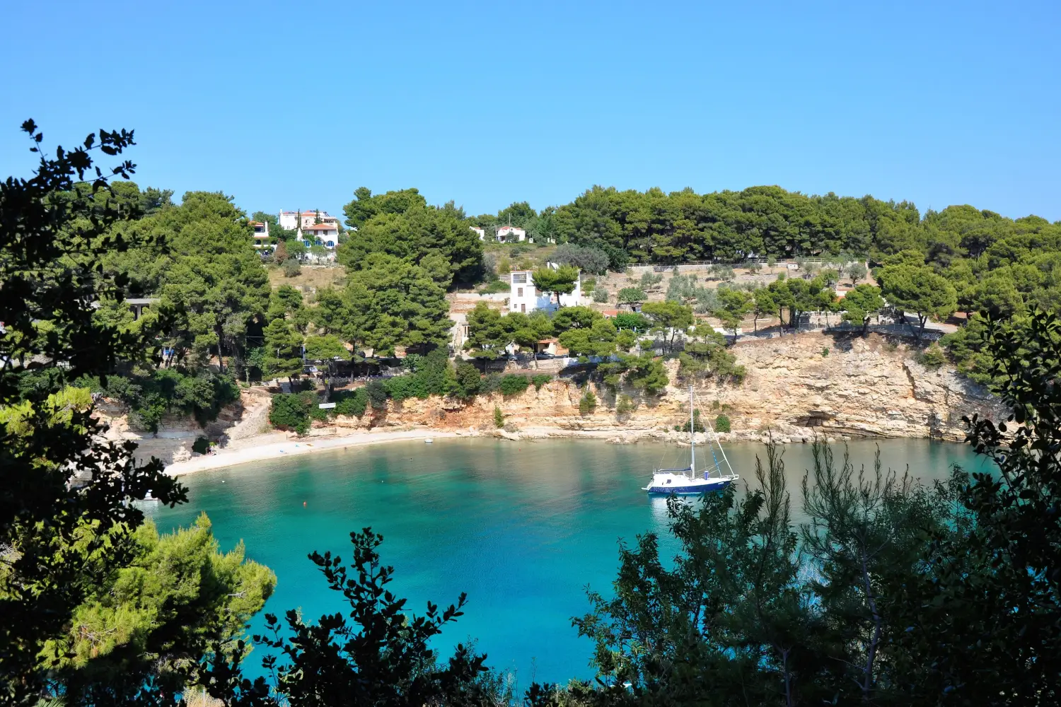 Ferry to Alonissos - Votsi bay in Alonissos island in Greece.