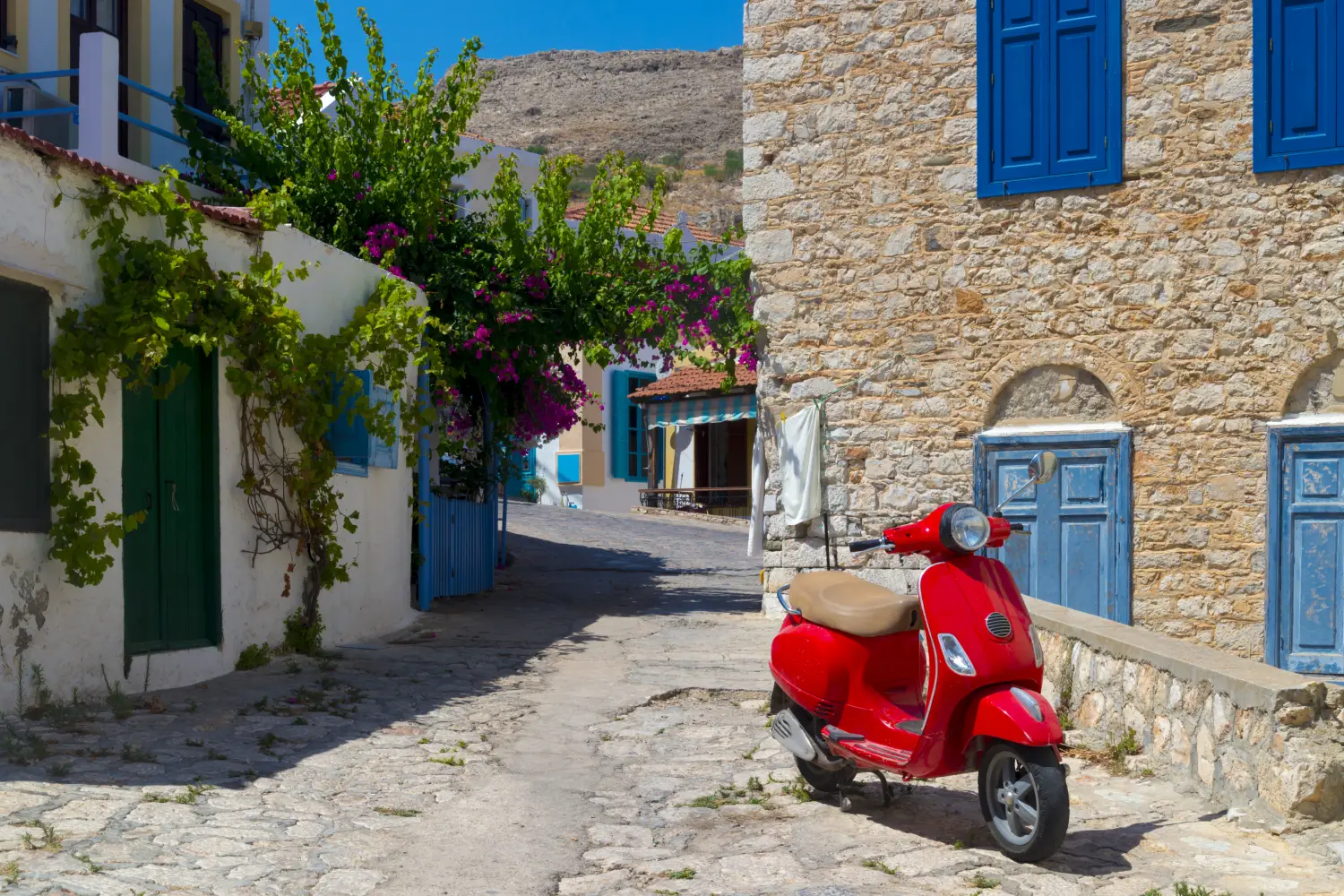 Ferry to Chalki - Chalki Island, one of the Dodecanese islands of Greece, close to Rhodes.