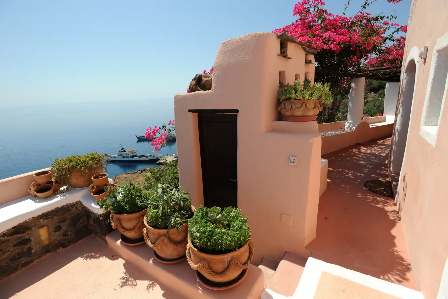 Ferry to Alicudi - Typical house, Alicudi, Aeolian islands, Sicily, Italy.