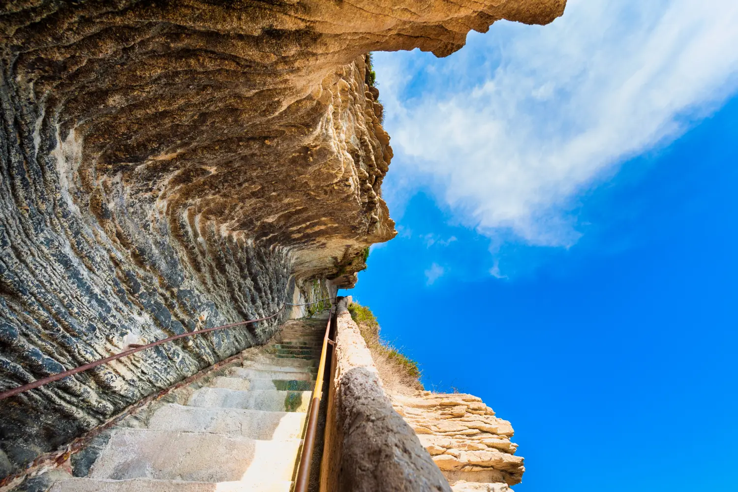 Ferry to Bonifacio - King Aragon's Stairs in Bonifacio Corsica.