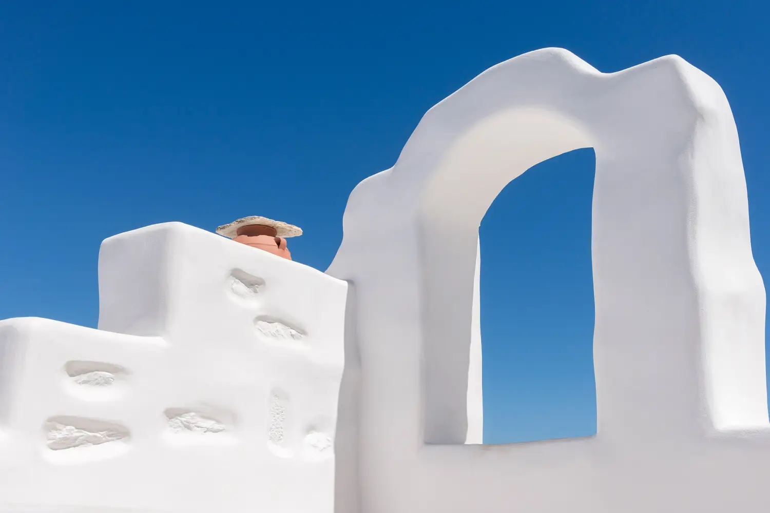 Ferry to Amorgos - Whitewashed house details in Chora the capital of Amorgos island.