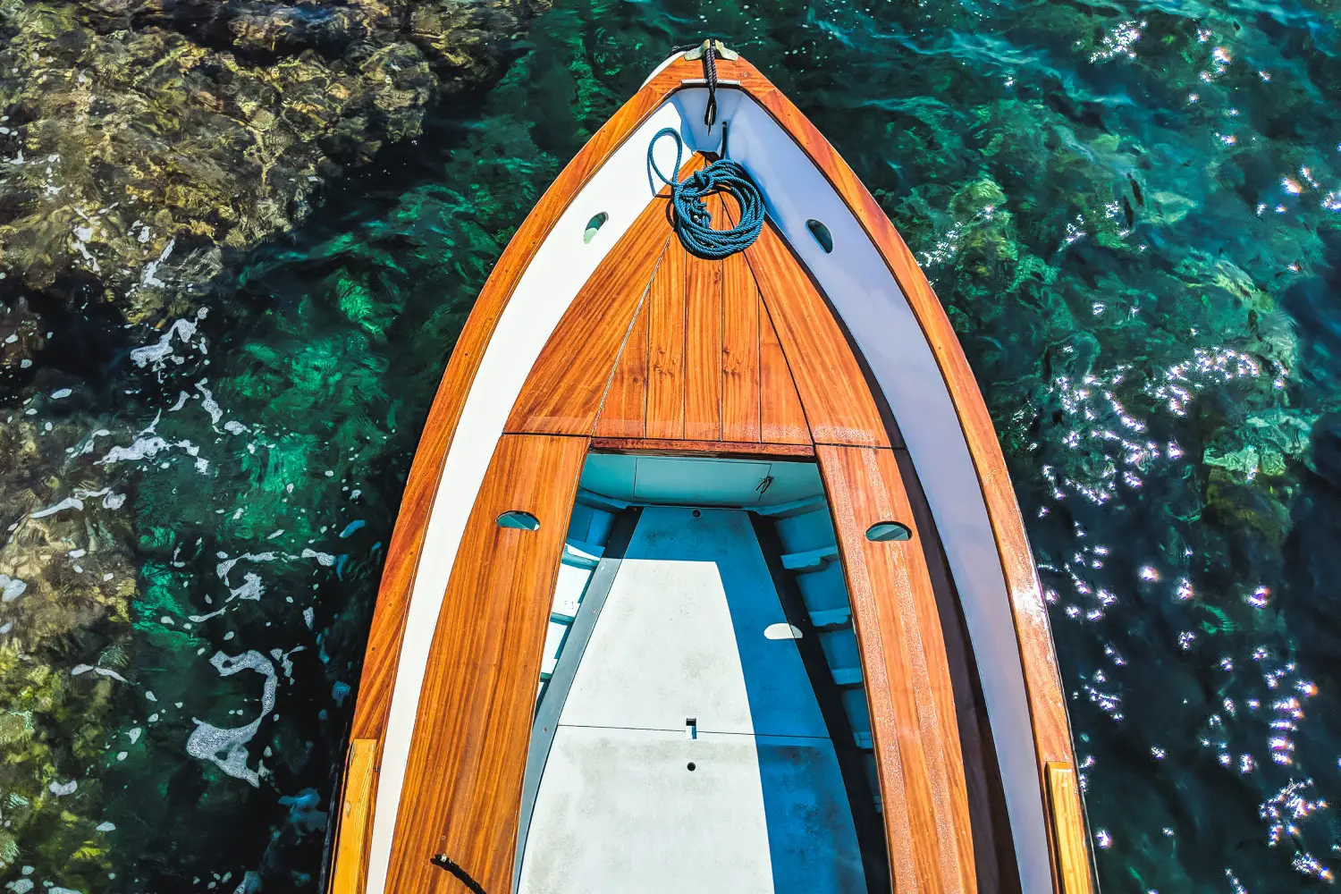 Ferry to Capri - A docked boat in Capri, Italy.